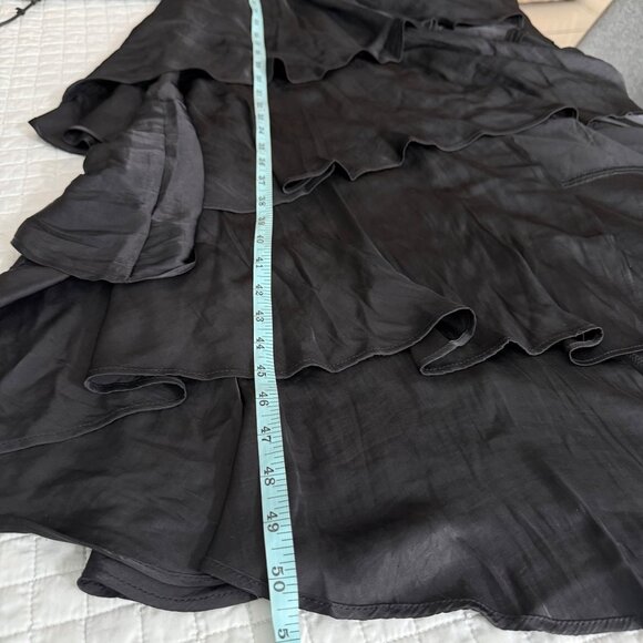 Steve Madden Black Tiered Long-Sleeve V-Neck Dress S - Picture 12 of 13